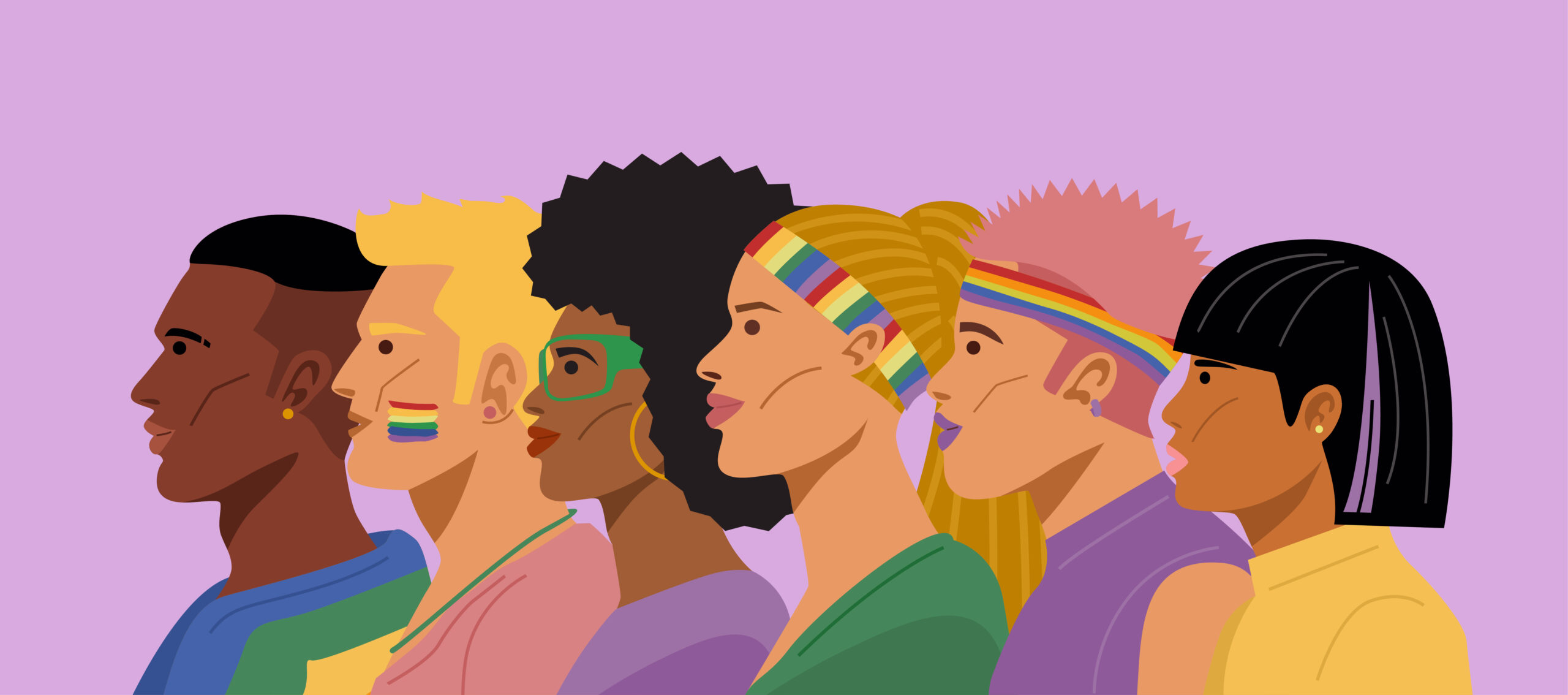 Illustration of 6 people of various genders.
