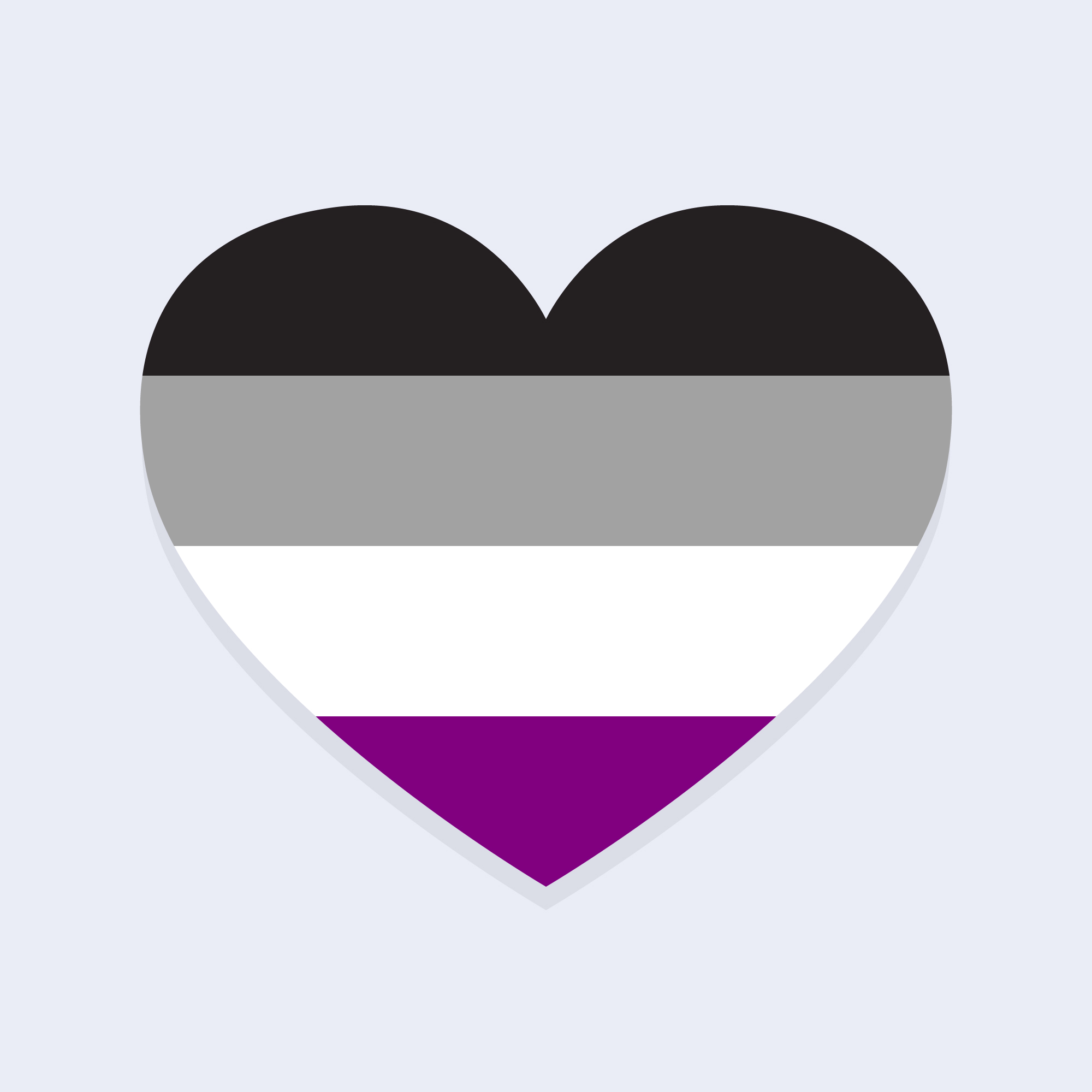 Heart in asexual colours.