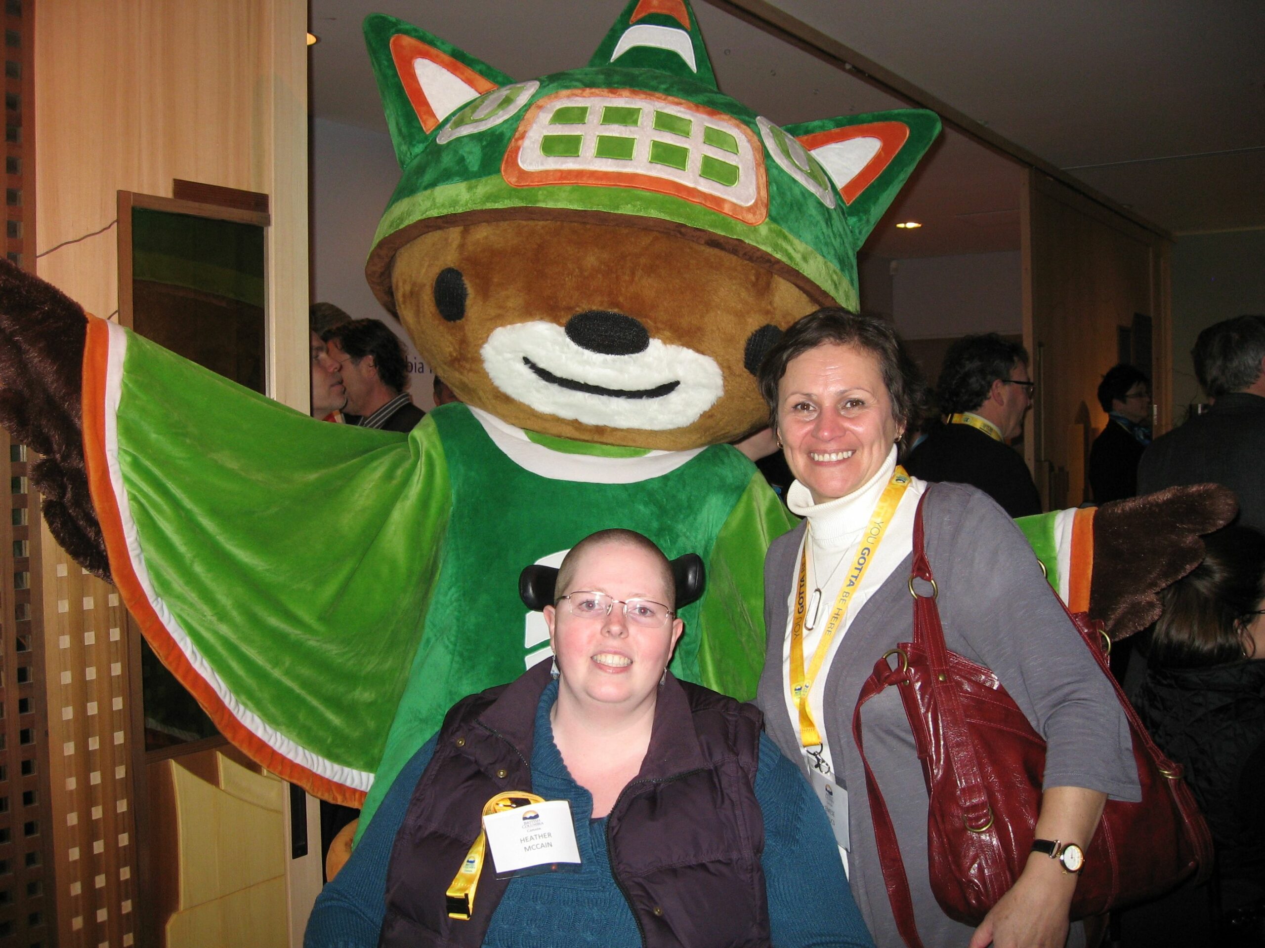 Heather and Emese with Paralympic mascot Sumi