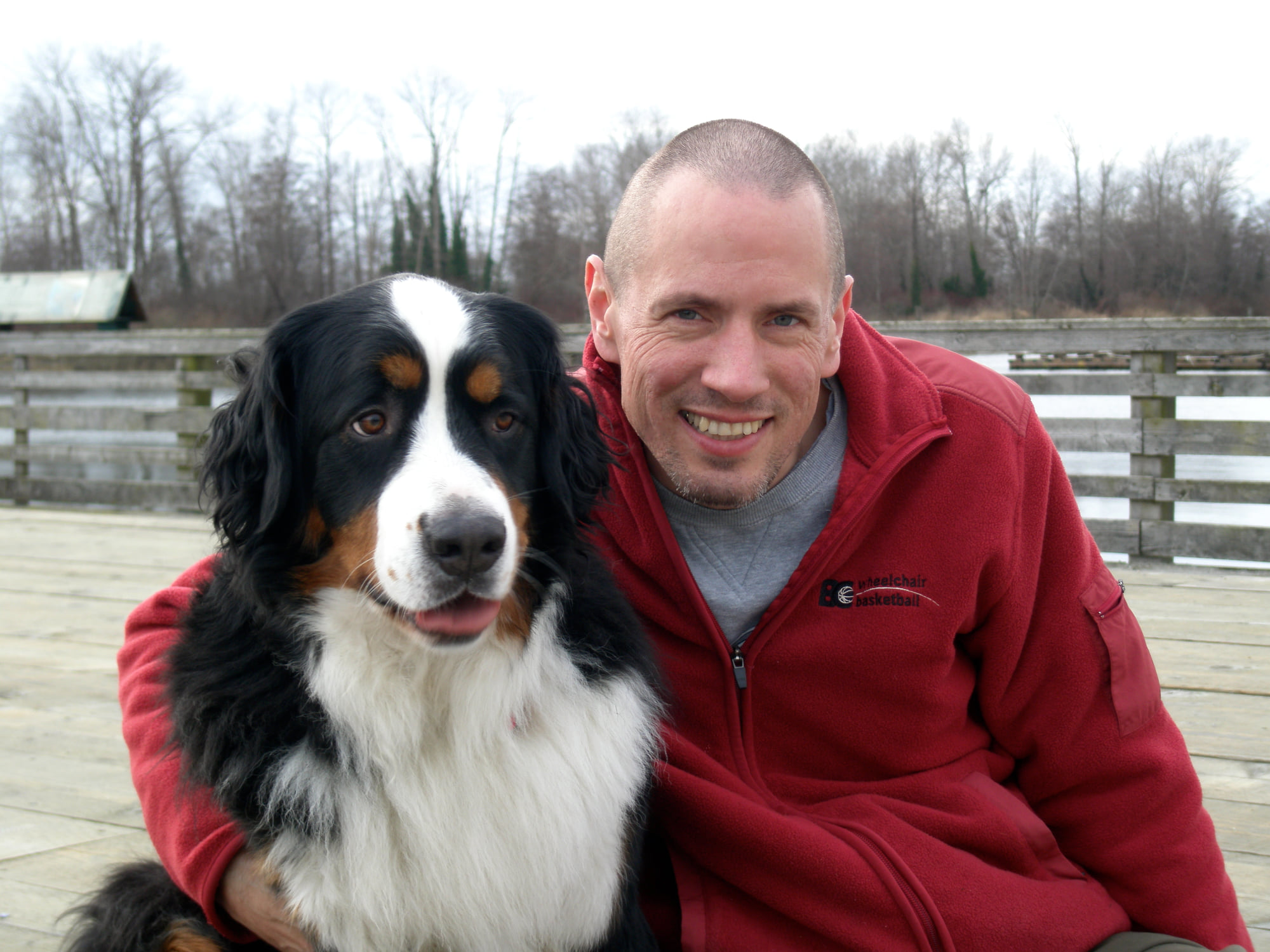 Mike and his Bernese Mountain Dog Gabby.