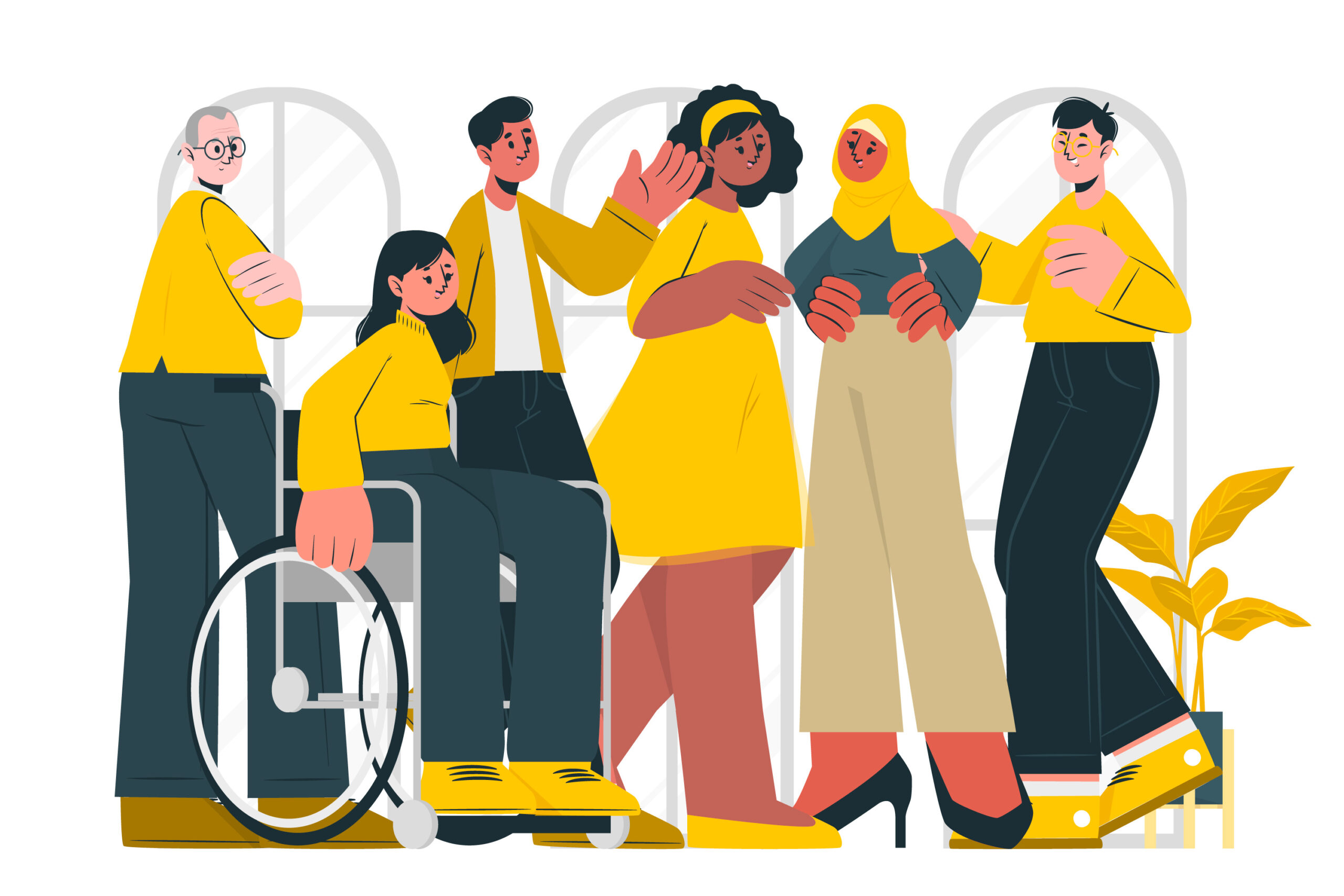 Group of 6 diverse people.