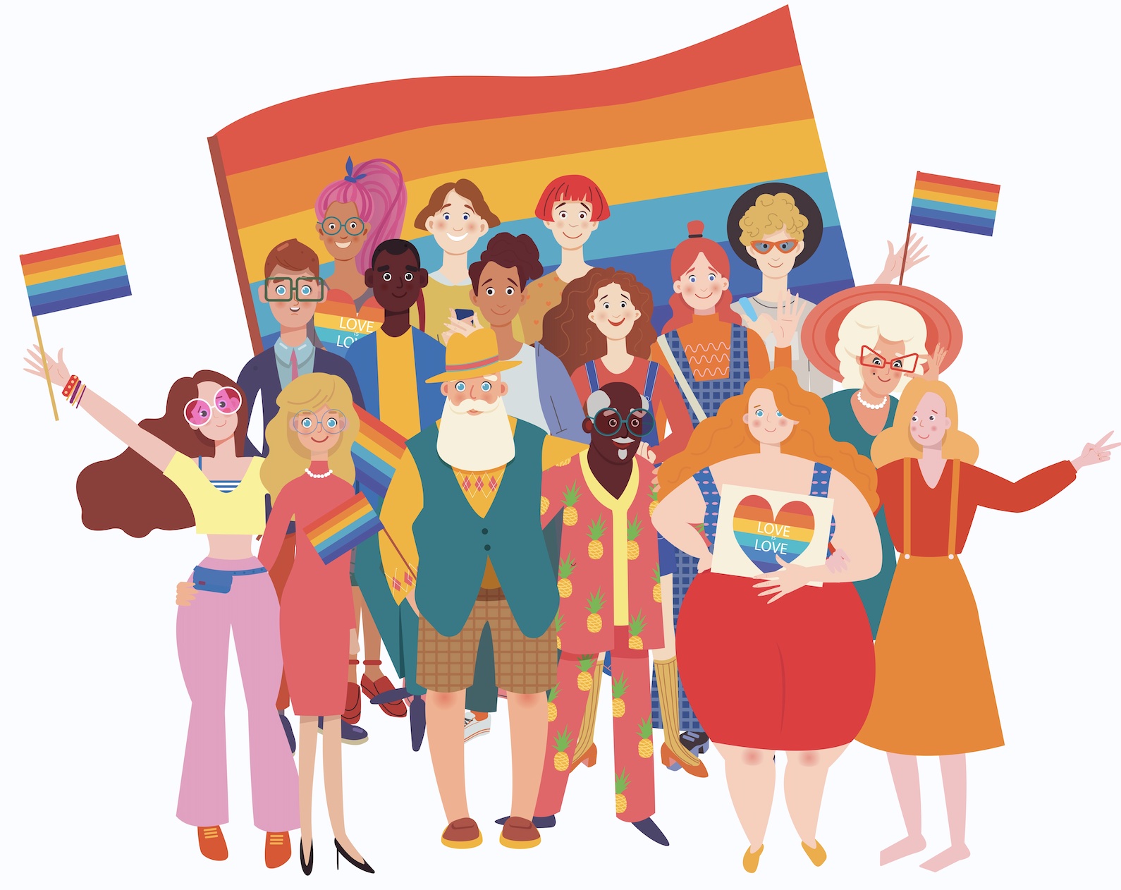 Group of people celebrating Pride.