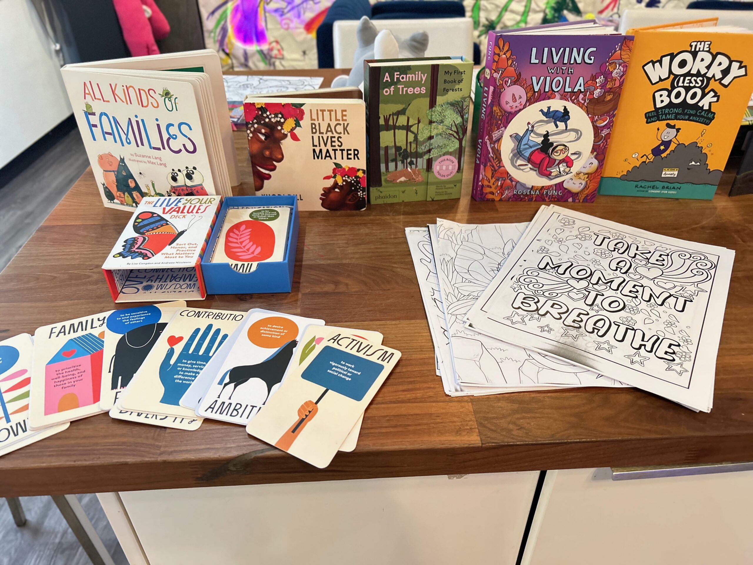 Selection of low/reduced sensory items on table.