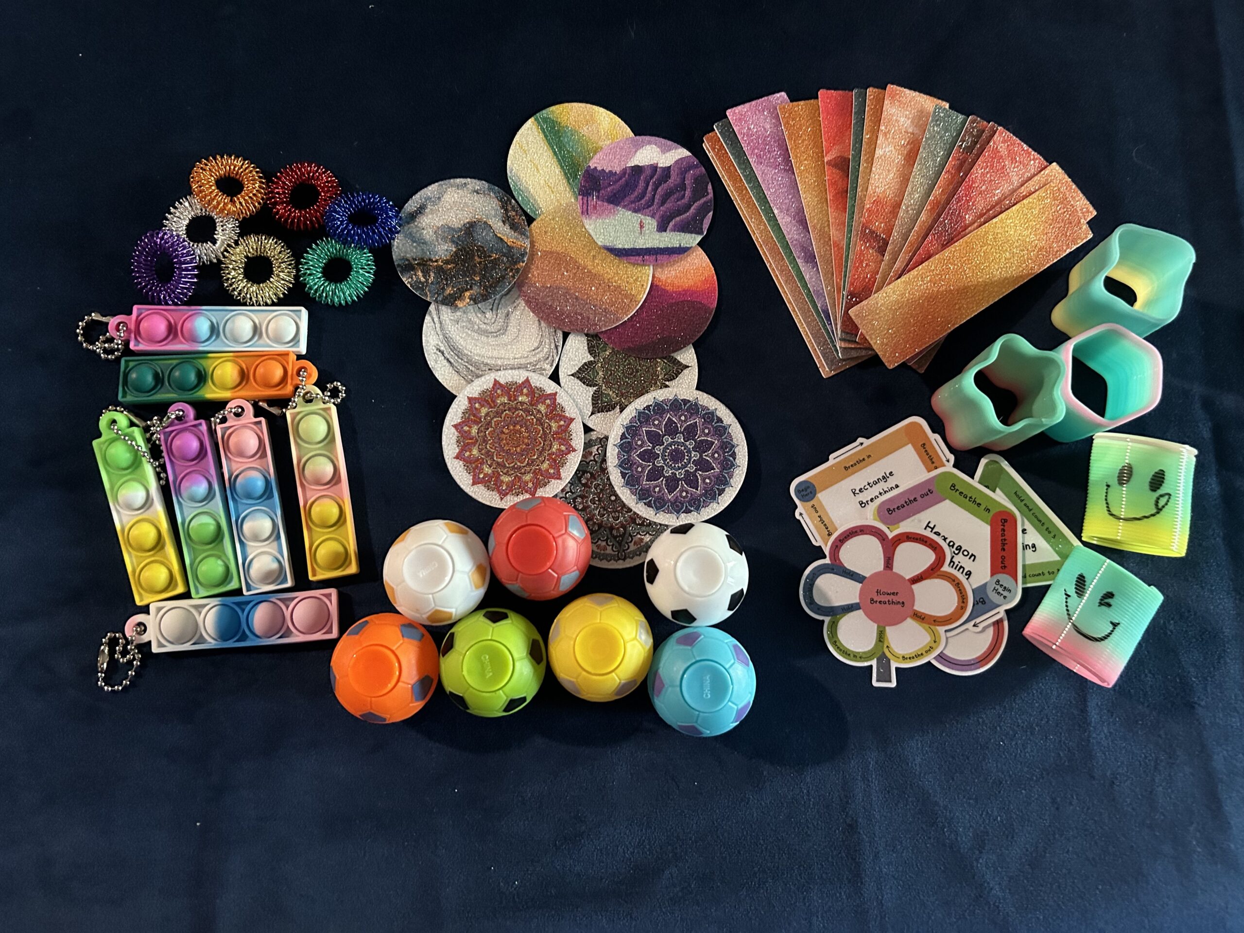 A collection of low sensory items provided.