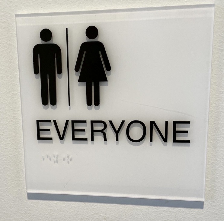 Bathroom sign that says everyone